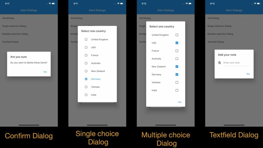 Flutter Dialogs